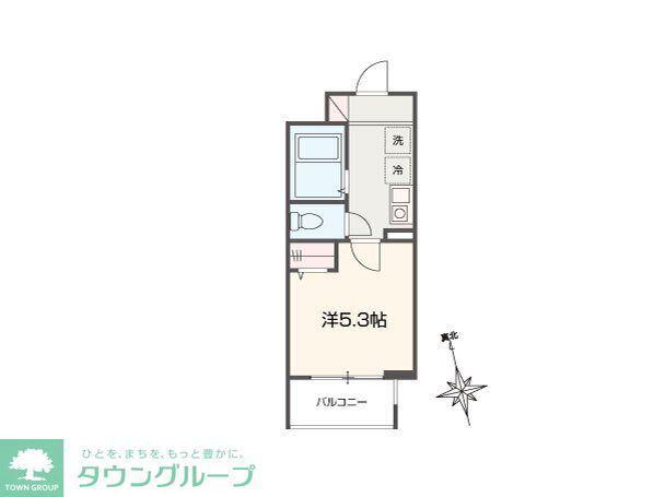 MELLAS青梅II(1K/3階)の間取り写真