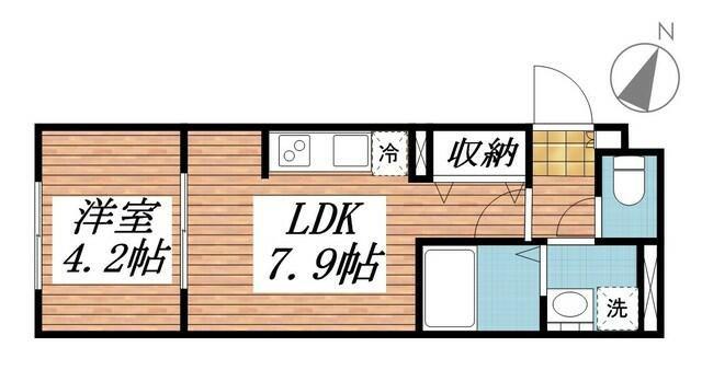 エクウス中村橋(1LDK/1階)の間取り写真