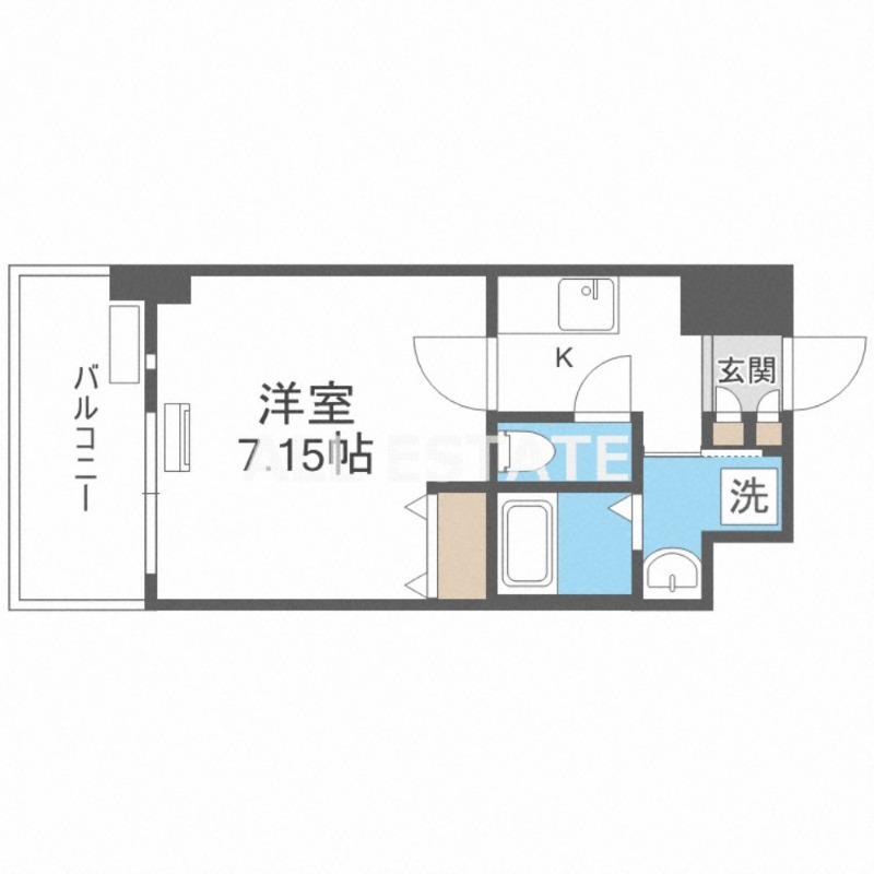 JPレジデンス大阪城東3(1K/4階)の間取り写真