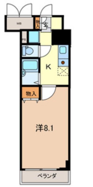 タック高砂(1K/6階)の間取り写真