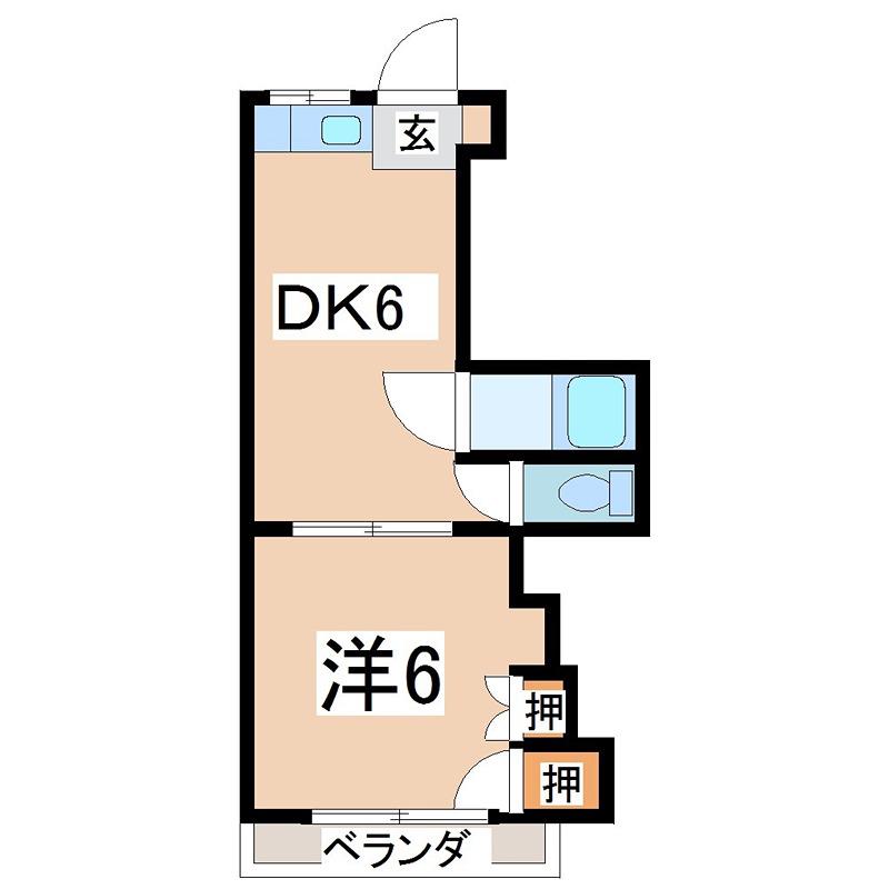 ル・クレアK(1DK/1階)の間取り写真