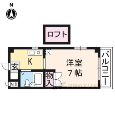 シェラールⅠ(1K/5階)の間取り写真