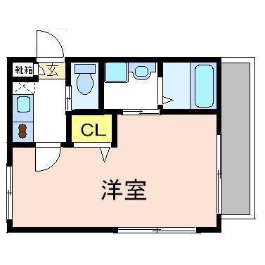 パームテラスII(1K/2階)の間取り写真