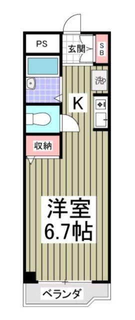 第3関根ビル(1K/3階)の間取り写真
