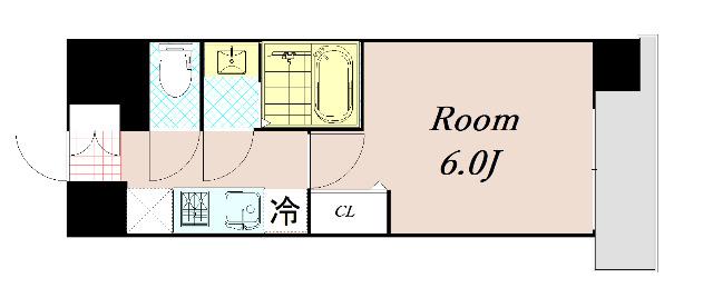 プレリス阿波座BLOOM(1K/3階)の間取り写真