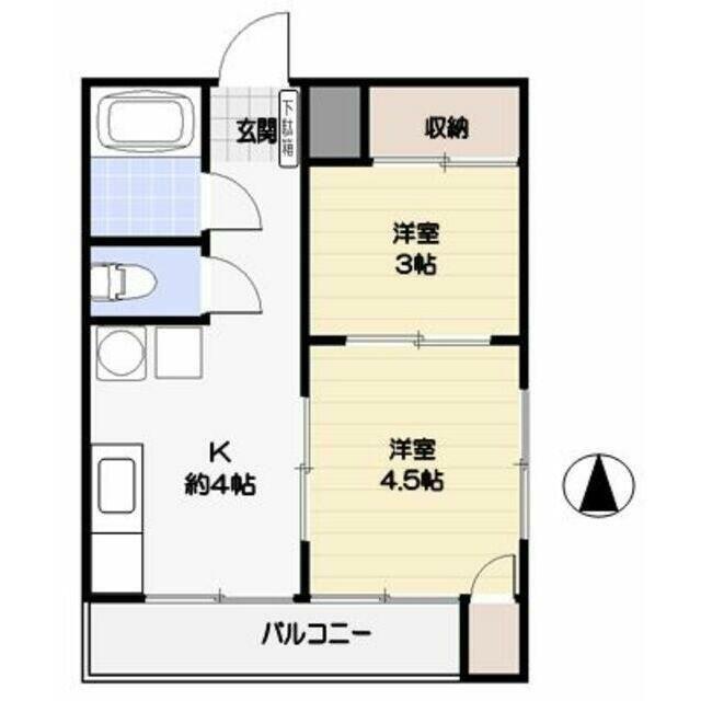 メゾン西千葉(2K/6階)の間取り写真