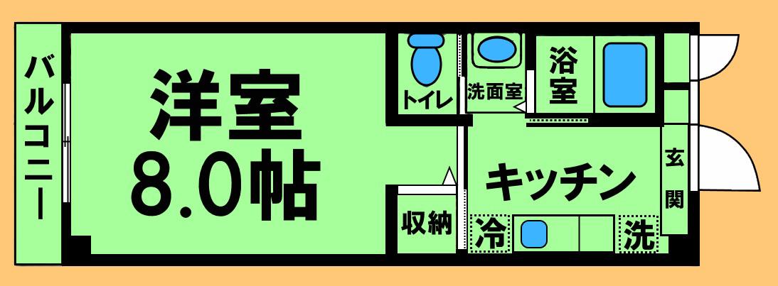パルハイム(1K/2階)の間取り写真