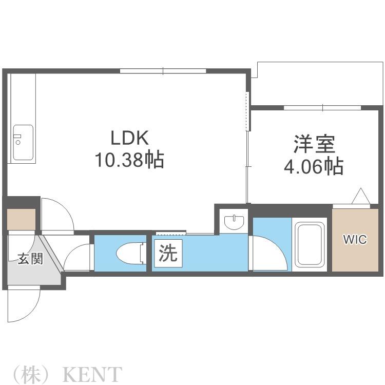 ラ・シュエット桑園(1LDK/4階)の間取り写真