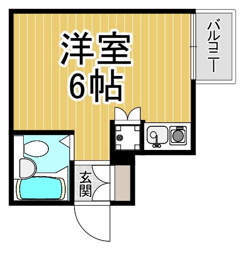 CUBE南塚口3(ワンルーム/1階)の間取り写真