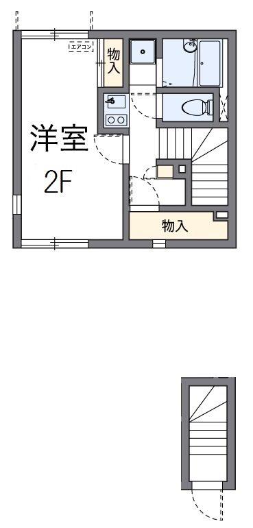 KOMIYA(1K/2階)の間取り写真