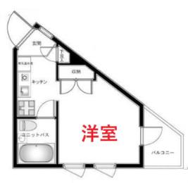 オークハウス北千束(ワンルーム/2階)の間取り写真