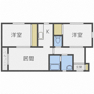 宮の森コテージ(2LDK/1階)の間取り写真