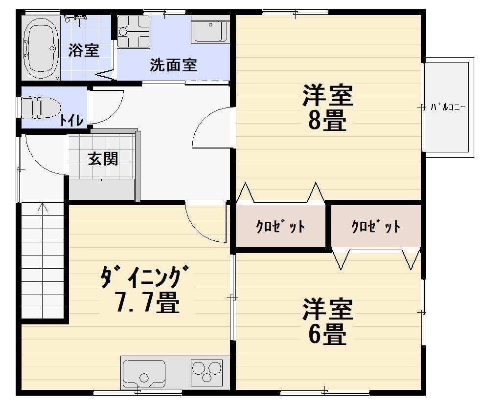 エクセレントIII(2DK/2階)の間取り写真