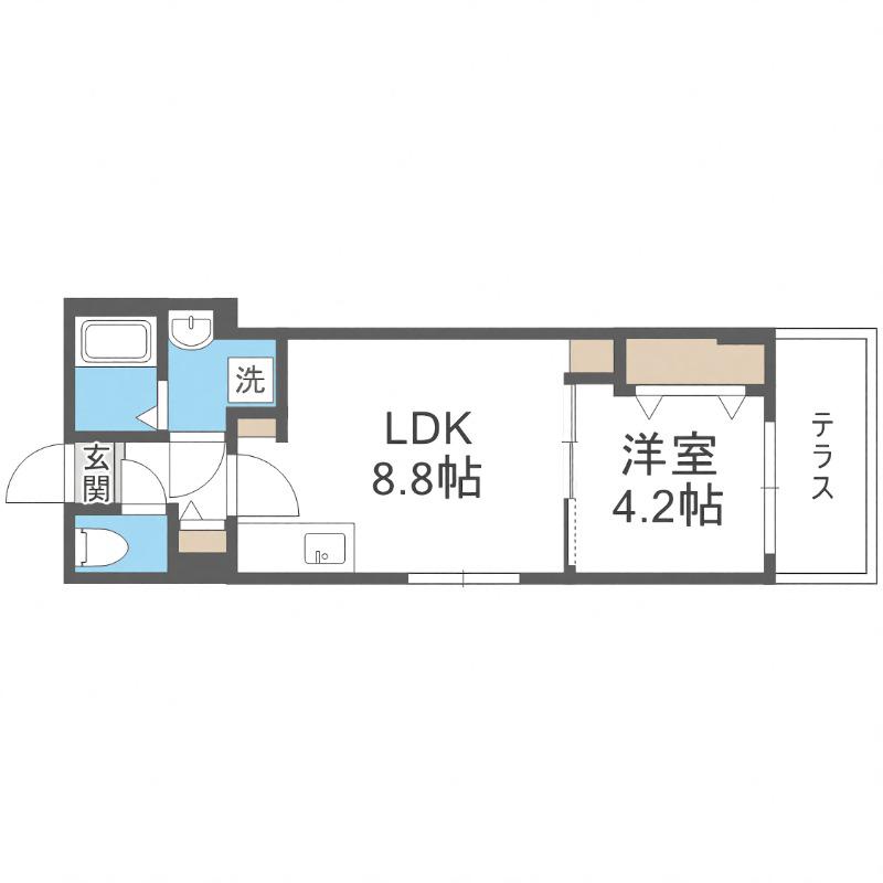 ASTER TOYOHIRA(1LDK/1階)の間取り写真