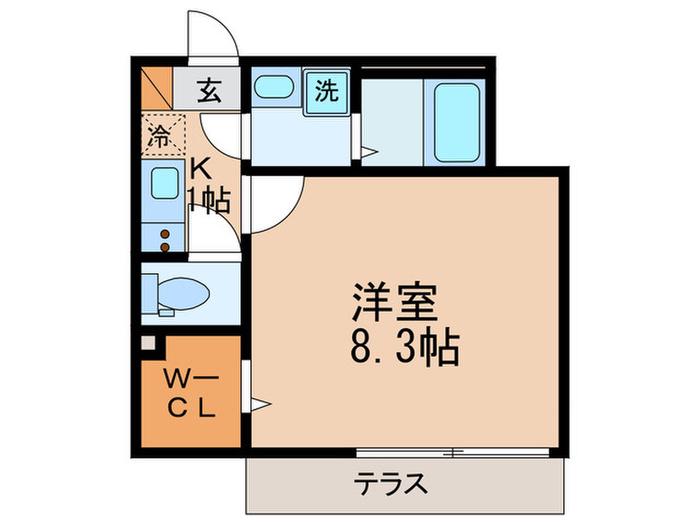 LUCULIA新座(1K/1階)の間取り写真