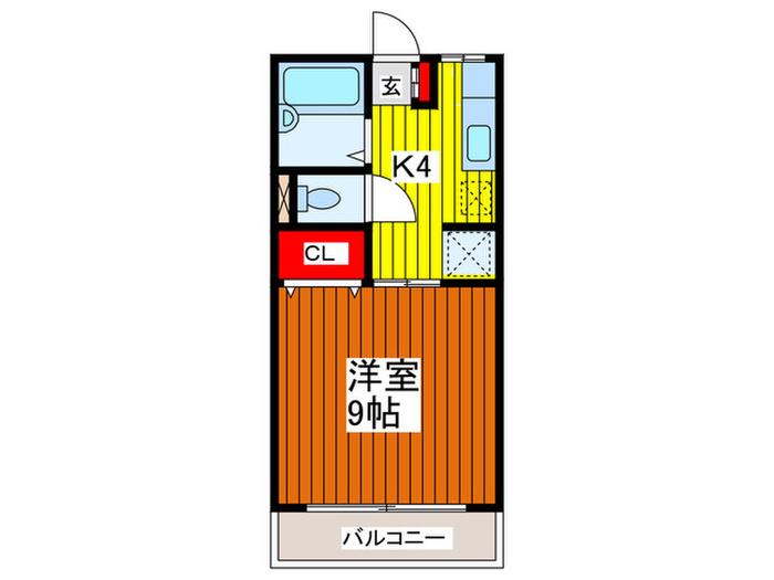 パールハイツ(1K/2階)の間取り写真