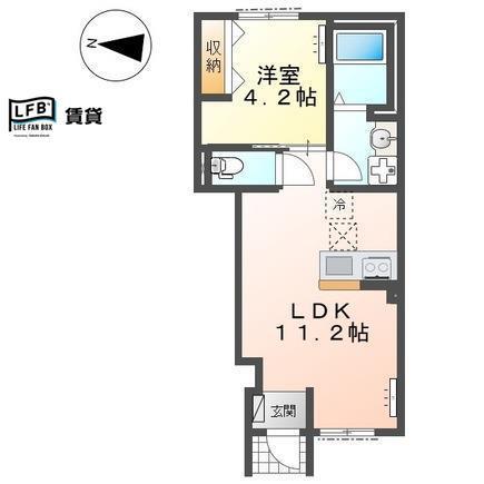 リバーヒルズ横浜(1LDK/1階)の間取り写真