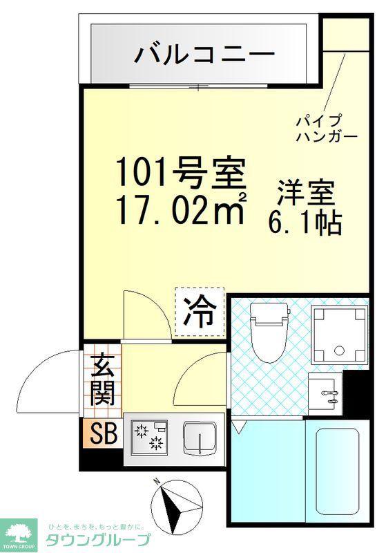 VALLE FELIZ雑色(1K/1階)の間取り写真