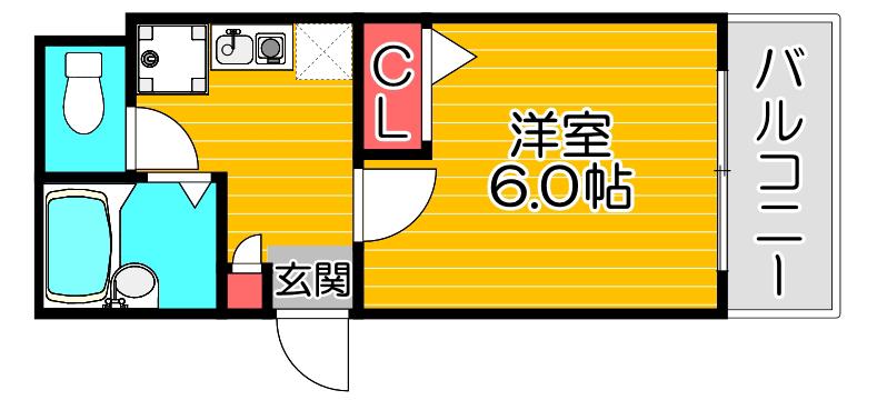 パステージ大正(1K/3階)の間取り写真