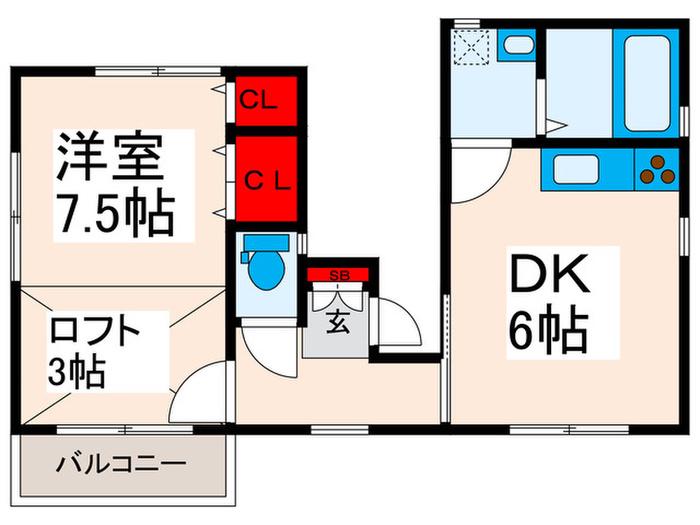 COMFORT町屋(1DK/2階)の間取り写真