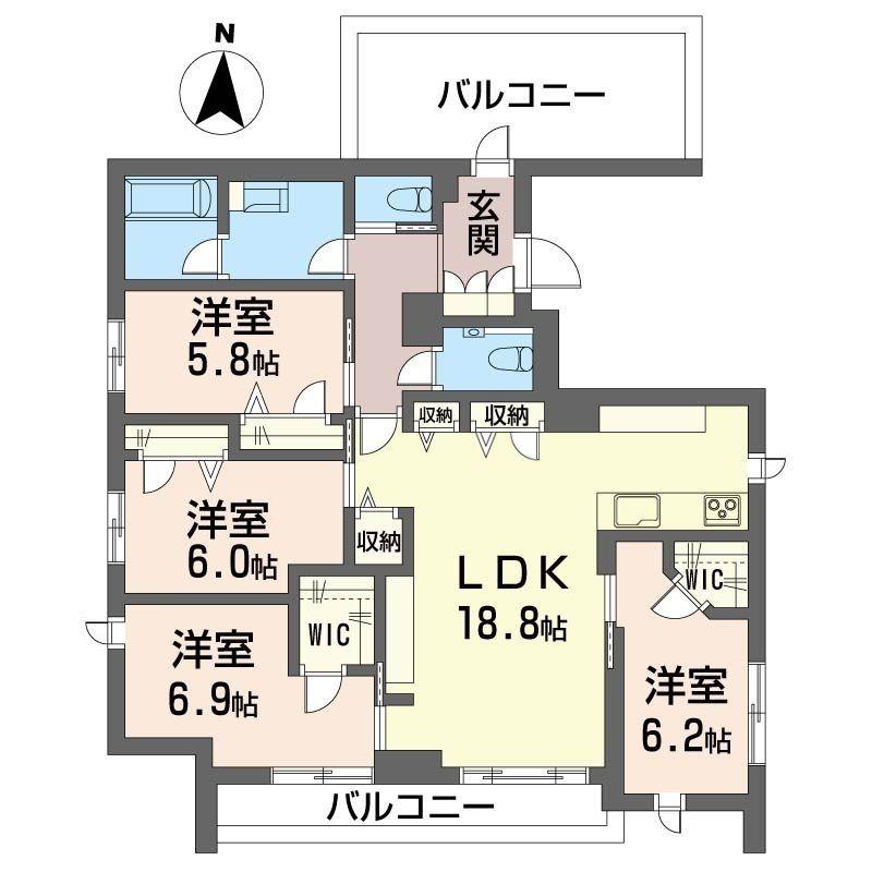 テラ ヴェルテ(4LDK/3階)の間取り写真
