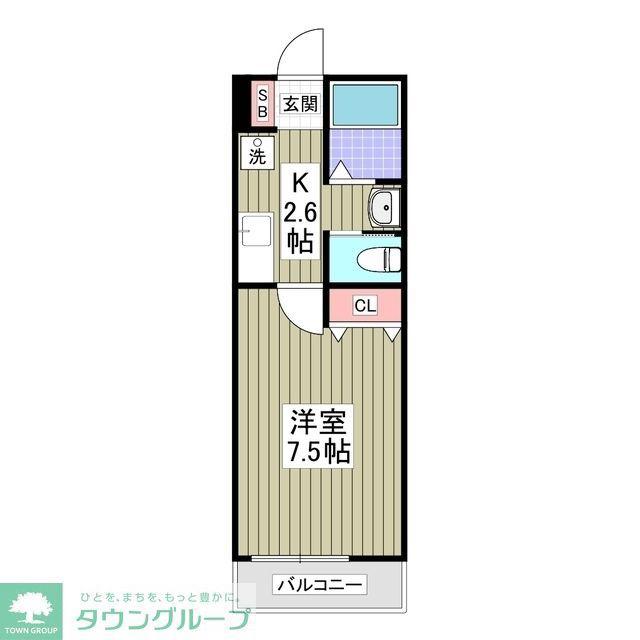 アテレーゼ上福岡(1K/2階)の間取り写真
