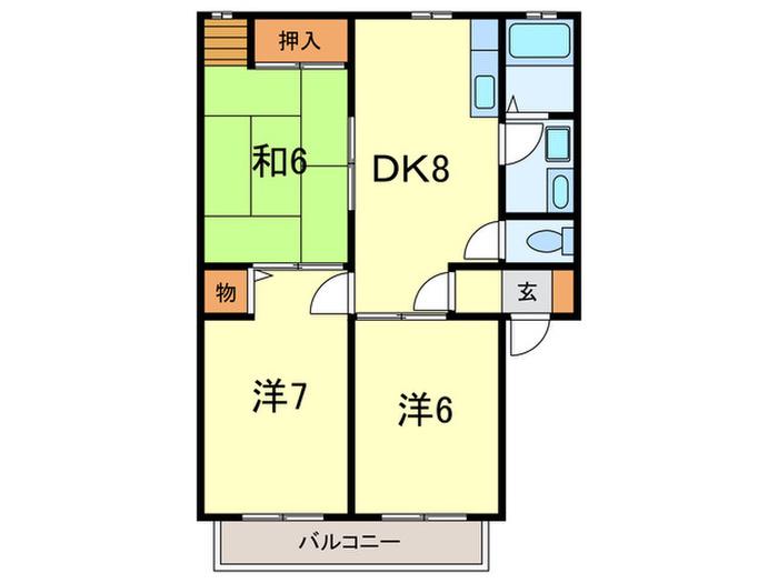 JR東海道本線 甲子園口駅 徒歩17分 2階建 築33年(3DK/2階)の間取り写真