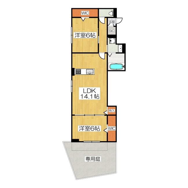 FAMILE MAISON(2LDK/1階)の間取り写真