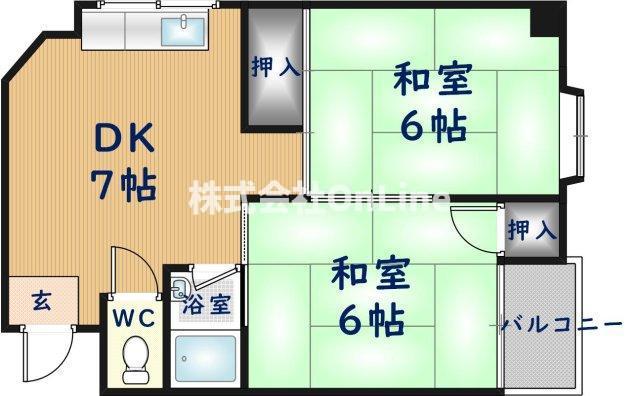 サンシャインMKM大池(2DK/3階)の間取り写真