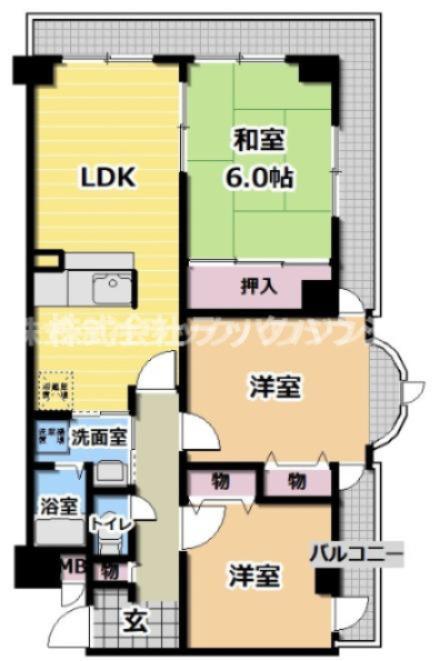 メゾンクリサンテーム(3LDK/2階)の間取り写真