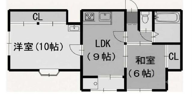 ハイツ千代ヶ丘(2DK/3階)の間取り写真