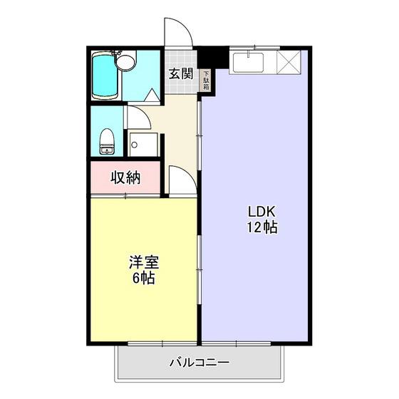 コーポ加藤(1LDK/2階)の間取り写真