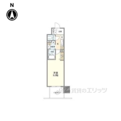 ハイラインⅢ(1K/2階)の間取り写真