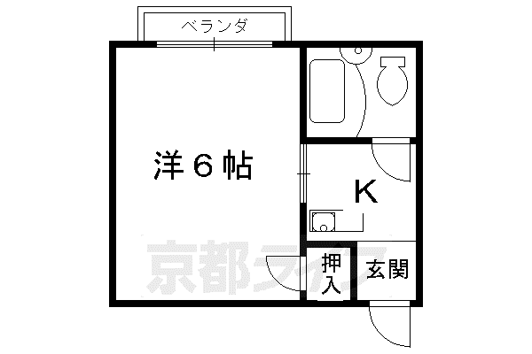 ヴィラマスミII(1K/2階)の間取り写真