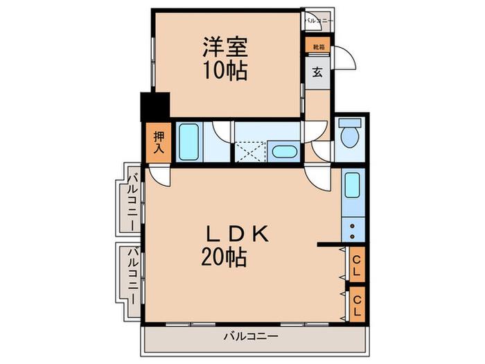今井ダイアパレス東別院(1LDK/8階)の間取り写真