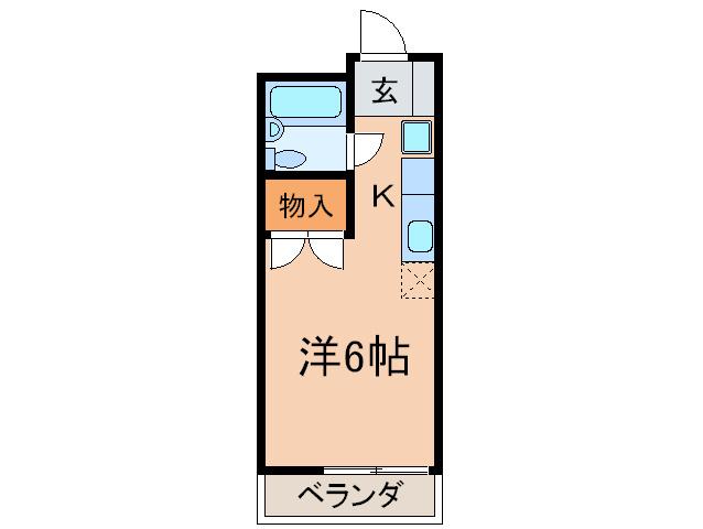 レンタルハウス深津パ-トI(1K/2階)の間取り写真