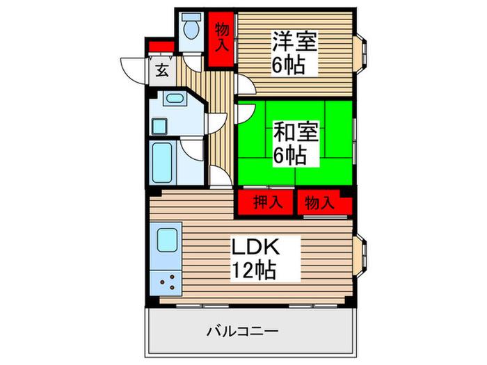シャルム小岩(2LDK/3階)の間取り写真