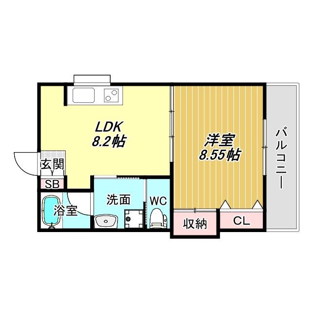 ハイツ ウィーン(1LDK/7階)の間取り写真