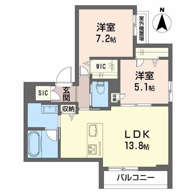 クレスティーク福住(2LDK/3階)の間取り写真
