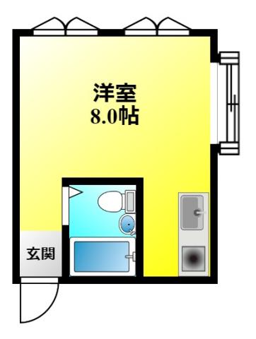 コーポプチ(ワンルーム/2階)の間取り写真