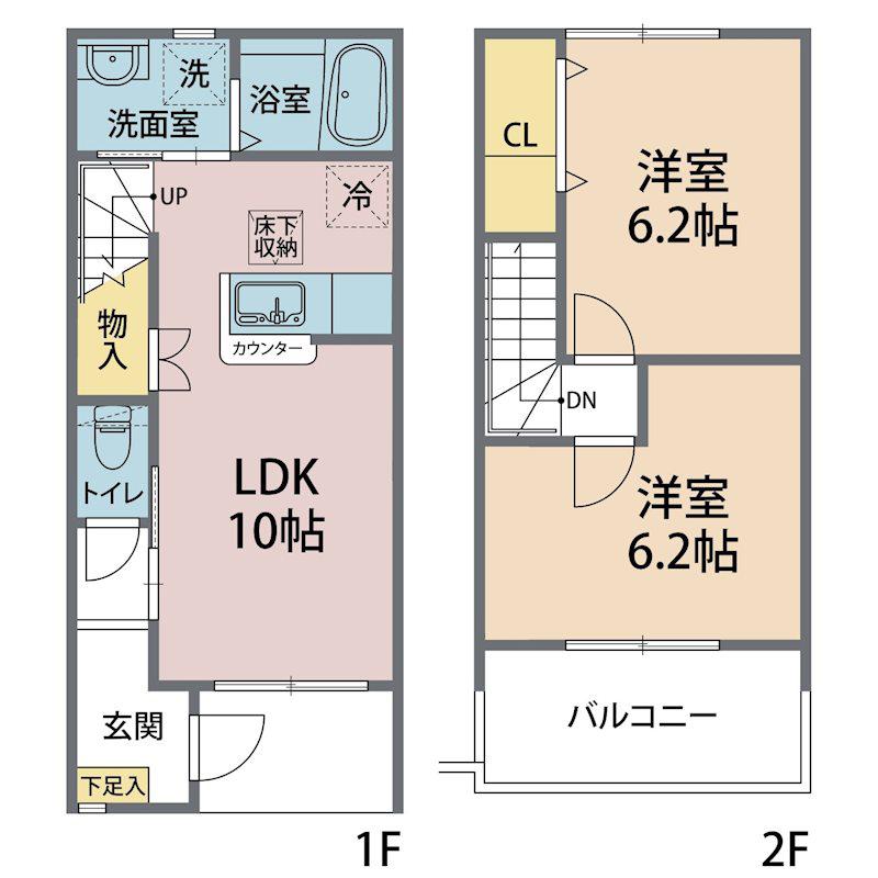 音羽の杜(2LDK/1階)の間取り写真