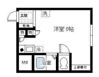 ヴィラ瀬田川(ワンルーム/2階)の間取り写真