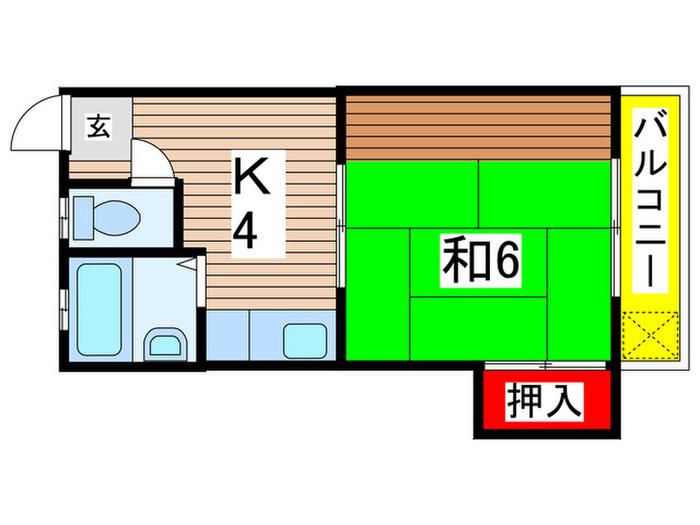 鈴木コーポ(1K/2階)の間取り写真