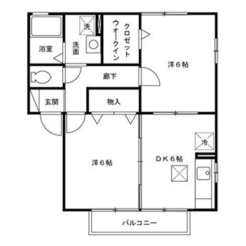 グランリーオ B(2DK/1階)の間取り写真