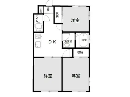 ハイツプランドール(3DK/1階)の間取り写真