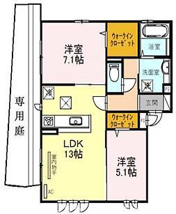 リアンLIEN(2LDK/1階)の間取り写真