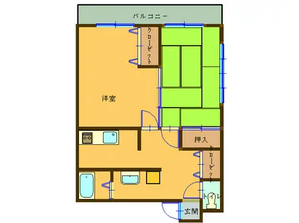 グロアール20(1LDK/2階)の間取り写真