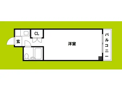 レナジア太子橋(1K/4階)の間取り写真