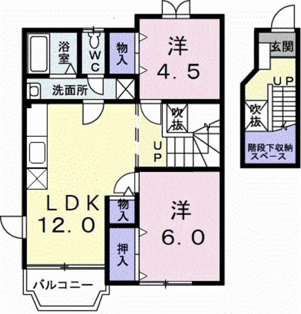 めぞんちひろ(2LDK/2階)の間取り写真