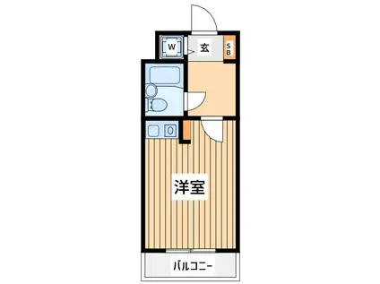 クリオ川崎東壱番館(1K/2階)の間取り写真